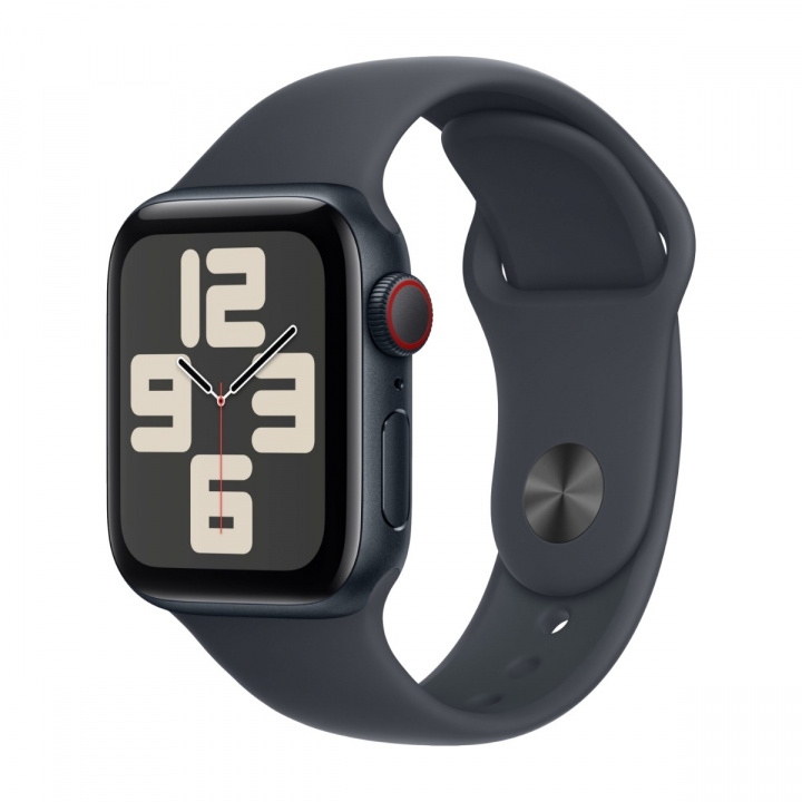 Apple Watch SE (2022) 40mm Midnight Aluminium with Midnight Sportband GPS + Cellular ryhmässä ÄLYPUHELIMET JA TABLETIT / Urheilu, koti ja vapaa-aika / Apple Watch & tarvikkeet / Apple Watch @ TP E-commerce Nordic AB (A22766)