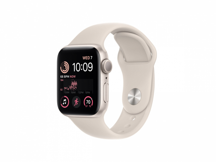 Apple Watch SE (2022) 40mm Starlight Aluminium with Starlight Sportband GPS ryhmässä ÄLYPUHELIMET JA TABLETIT / Urheilu, koti ja vapaa-aika / Apple Watch & tarvikkeet / Apple Watch @ TP E-commerce Nordic AB (A22767)