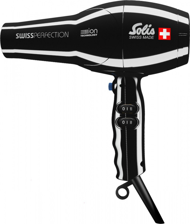 Solis Swiss Perfection 440 Black Hairdryer ryhmässä KAUNEUS JA TERVEYS / Hiukset &Stailaus / Muotoilutyökalut / Hiustenkuivaimet @ TP E-commerce Nordic AB (A22834)