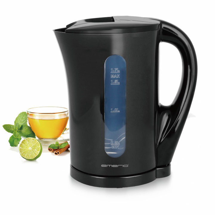 Emerio WK-123483 Water kettle 1.7L, Black ryhmässä KOTI, TALOUS JA PUUTARHA / Kodinkoneet / Vesi ja mehu / Vedenkeitin @ TP E-commerce Nordic AB (A22886)