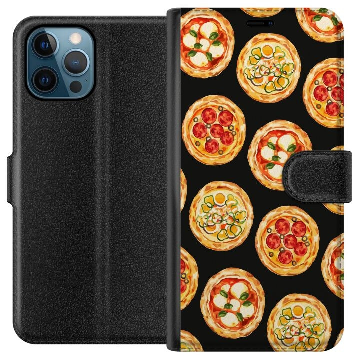 Lompakkokotelo Apple iPhone 12 Pro-laitteelle, jossa on Pizza kuvio ryhmässä ÄLYPUHELIMET JA TABLETIT / Puhelimen suojakotelo / Apple / iPhone 12 @ TP E-commerce Nordic AB (A50283)