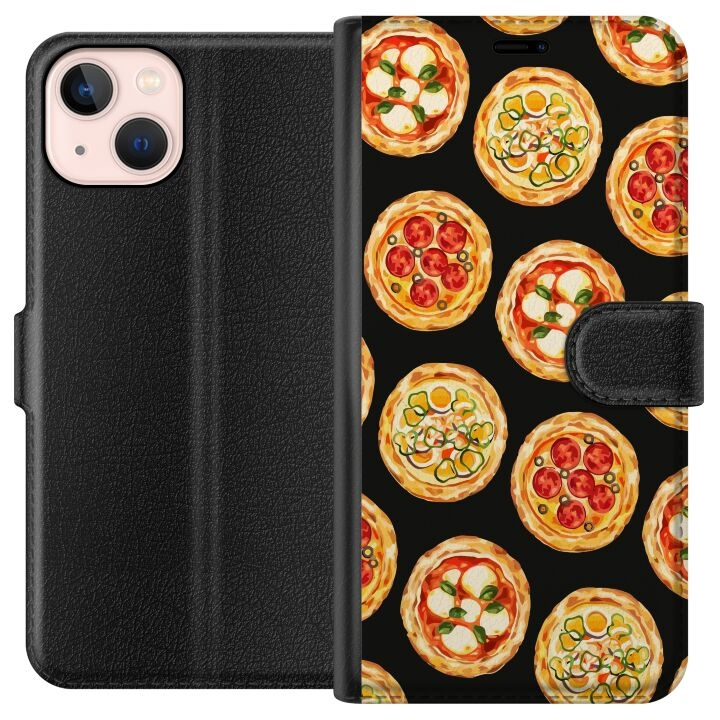 Lompakkokotelo Apple iPhone 13 mini-laitteelle, jossa on Pizza kuvio ryhmässä ÄLYPUHELIMET JA TABLETIT / Puhelimen suojakotelo / Apple / iPhone 13 Mini @ TP E-commerce Nordic AB (A50445)