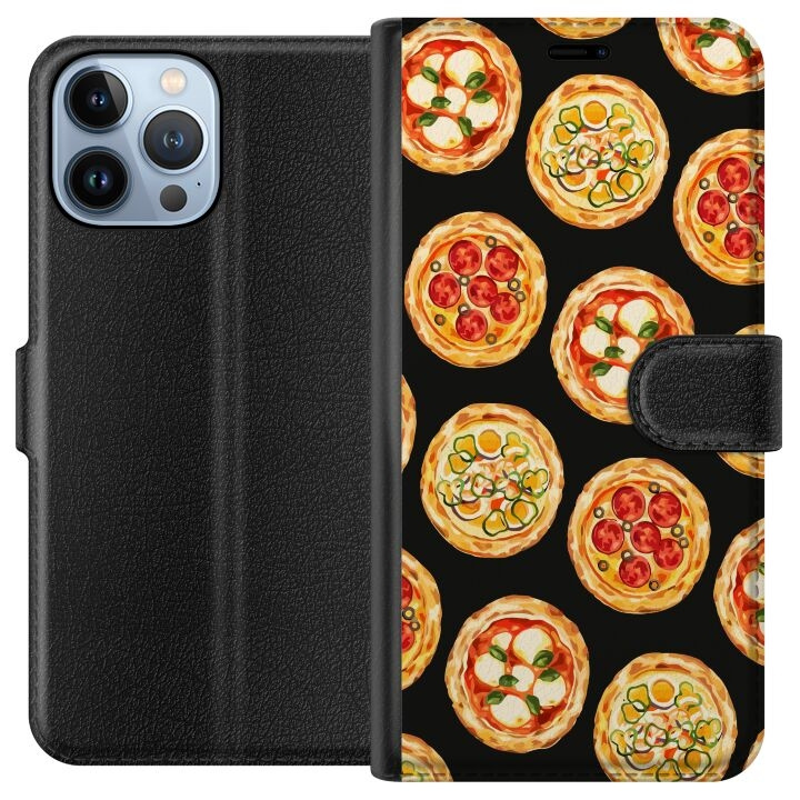 Lompakkokotelo Apple iPhone 13 Pro Max-laitteelle, jossa on Pizza kuvio ryhmässä ÄLYPUHELIMET JA TABLETIT / Puhelimen suojakotelo / Apple / iPhone 13 Pro Max @ TP E-commerce Nordic AB (A50553)