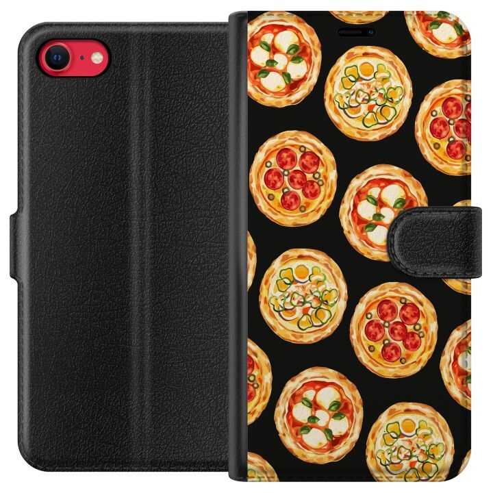 Lompakkokotelo Apple iPhone 7-laitteelle, jossa on Pizza kuvio ryhmässä ÄLYPUHELIMET JA TABLETIT / Puhelimen suojakotelo / Apple / iPhone 7 @ TP E-commerce Nordic AB (A51390)