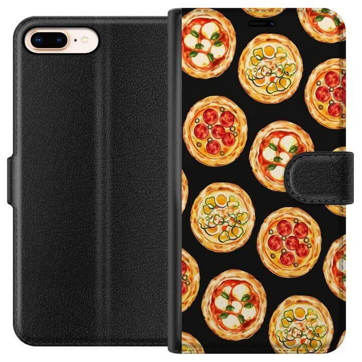 Lompakkokotelo Apple iPhone 7 Plus-laitteelle, jossa on Pizza kuvio ryhmässä ÄLYPUHELIMET JA TABLETIT / Puhelimen suojakotelo / Apple / iPhone 7 Plus @ TP E-commerce Nordic AB (A51444)