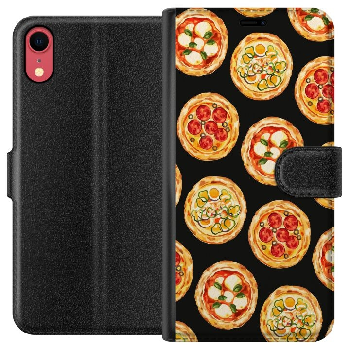 Lompakkokotelo Apple iPhone XR-laitteelle, jossa on Pizza kuvio ryhmässä ÄLYPUHELIMET JA TABLETIT / Puhelimen suojakotelo / Apple / iPhone XR @ TP E-commerce Nordic AB (A51822)