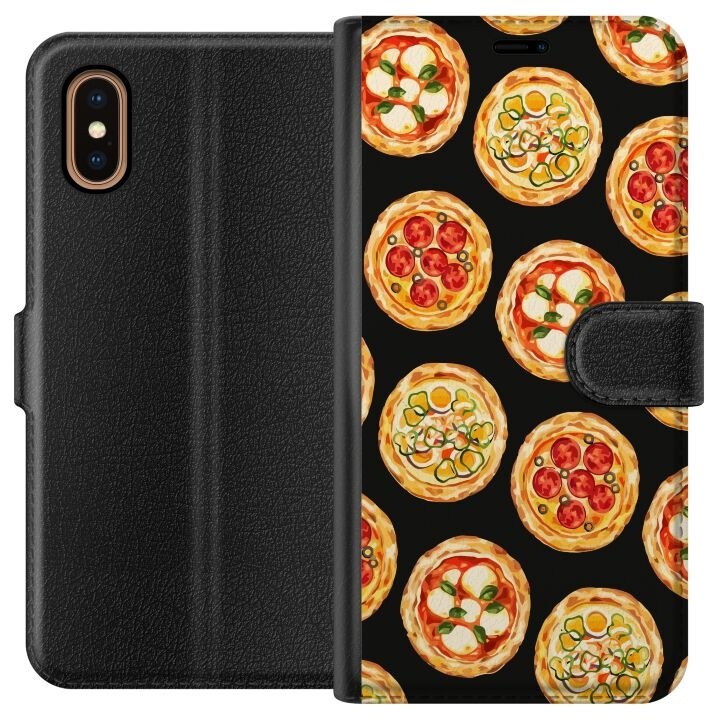 Lompakkokotelo Apple iPhone XS Max-laitteelle, jossa on Pizza kuvio ryhmässä ÄLYPUHELIMET JA TABLETIT / Puhelimen suojakotelo / Apple / iPhone XS Max @ TP E-commerce Nordic AB (A51930)