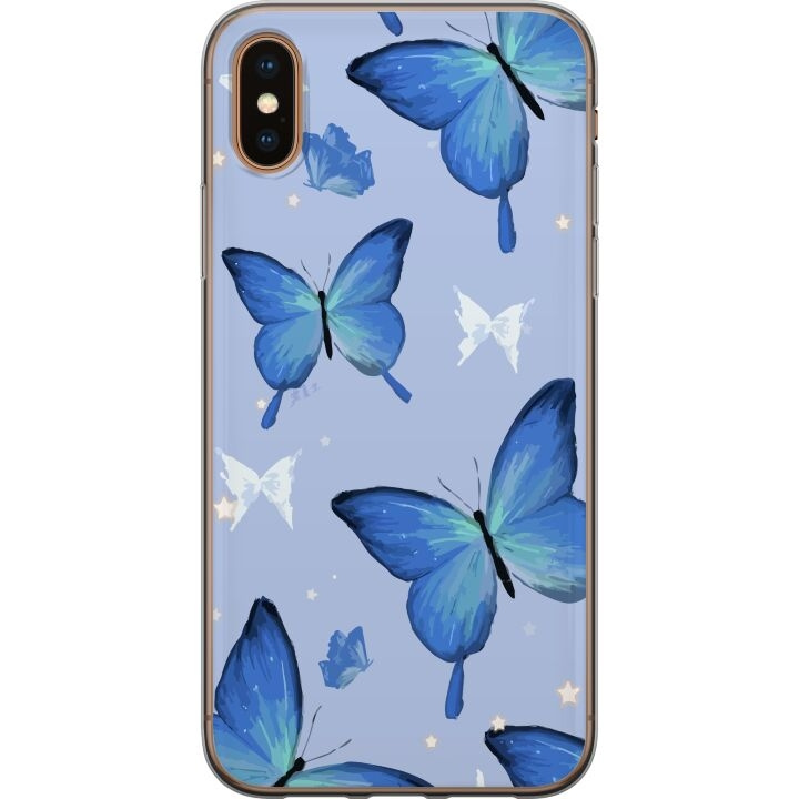 Kännykkäkuori Apple iPhone XS Max-laitteelle, jossa on Sinisiä perhosia kuvio ryhmässä ÄLYPUHELIMET JA TABLETIT / Puhelimen suojakotelo / Apple / iPhone XS Max @ TP E-commerce Nordic AB (A51960)