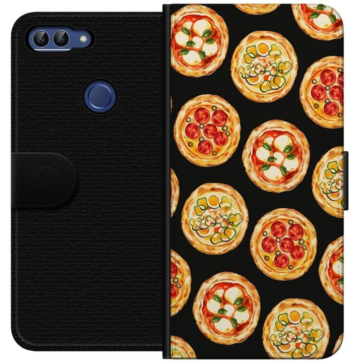 Lompakkokotelo Huawei P smart-laitteelle, jossa on Pizza kuvio ryhmässä ÄLYPUHELIMET JA TABLETIT / Puhelimen suojakotelo / Huawei/Honori @ TP E-commerce Nordic AB (A52632)