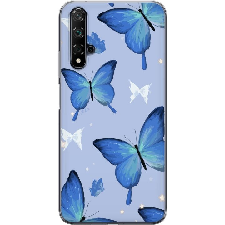 Kännykkäkuori Huawei nova 5T-laitteelle, jossa on Sinisiä perhosia kuvio ryhmässä ÄLYPUHELIMET JA TABLETIT / Puhelimen suojakotelo / Huawei/Honori @ TP E-commerce Nordic AB (A52932)