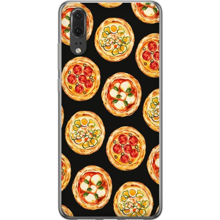 Kännykkäkuori Huawei P20-laitteelle, jossa on Pizza kuvio ryhmässä ÄLYPUHELIMET JA TABLETIT / Puhelimen suojakotelo / Huawei/Honori @ TP E-commerce Nordic AB (A53037)