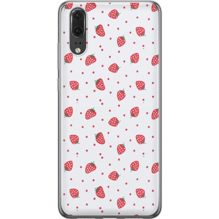 Kännykkäkuori Huawei P20-laitteelle, jossa on Mansikat kuvio ryhmässä ÄLYPUHELIMET JA TABLETIT / Puhelimen suojakotelo / Huawei/Honori @ TP E-commerce Nordic AB (A53041)