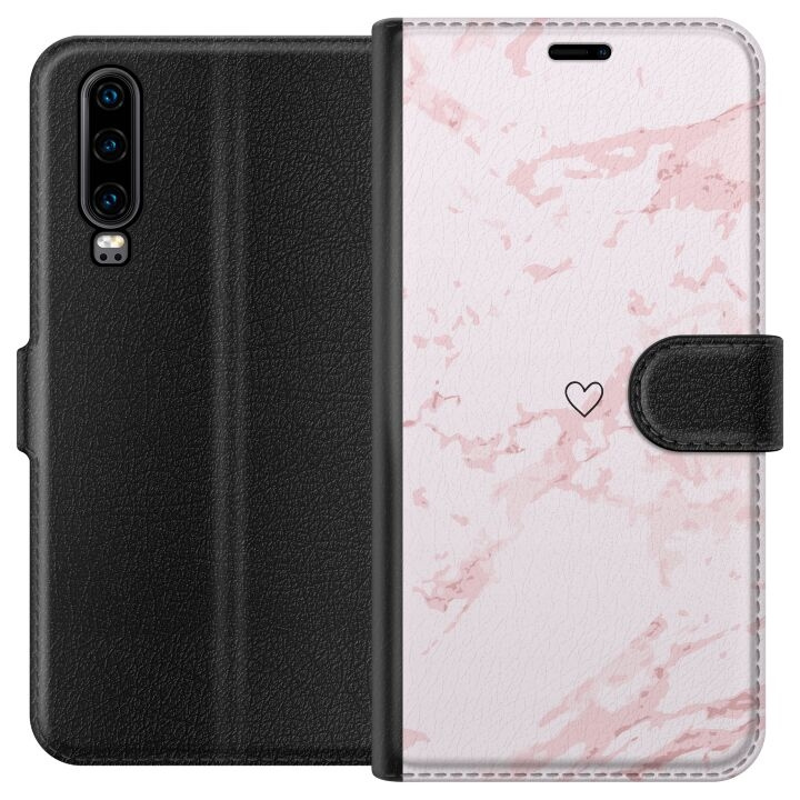 Lompakkokotelo Huawei P30-laitteelle, jossa on Roosa Sydän kuvio ryhmässä ÄLYPUHELIMET JA TABLETIT / Puhelimen suojakotelo / Huawei/Honori @ TP E-commerce Nordic AB (A53182)