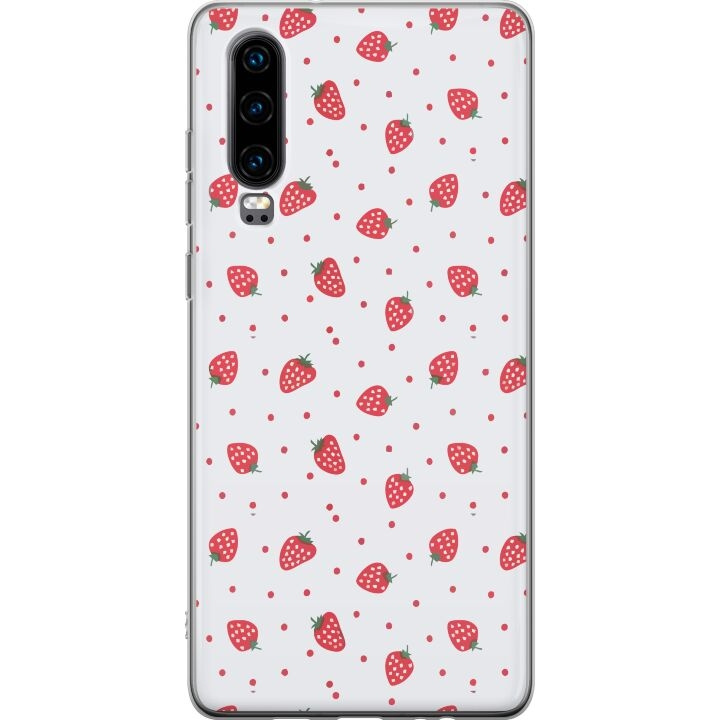 Kännykkäkuori Huawei P30-laitteelle, jossa on Mansikat kuvio ryhmässä ÄLYPUHELIMET JA TABLETIT / Puhelimen suojakotelo / Huawei/Honori @ TP E-commerce Nordic AB (A53203)