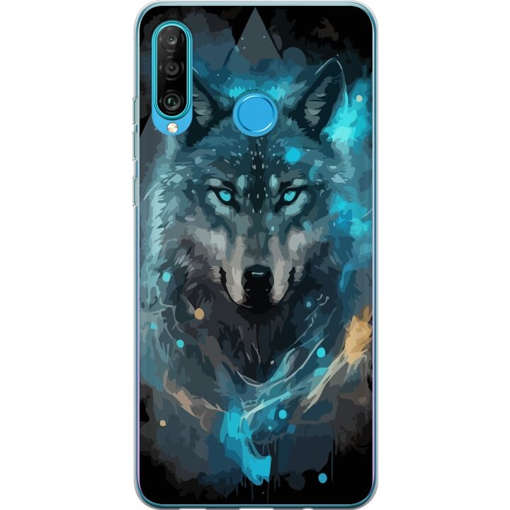 Kännykkäkuori Huawei P30 lite-laitteelle, jossa on Susi kuvio ryhmässä ÄLYPUHELIMET JA TABLETIT / Puhelimen suojakotelo / Huawei/Honori @ TP E-commerce Nordic AB (A53245)