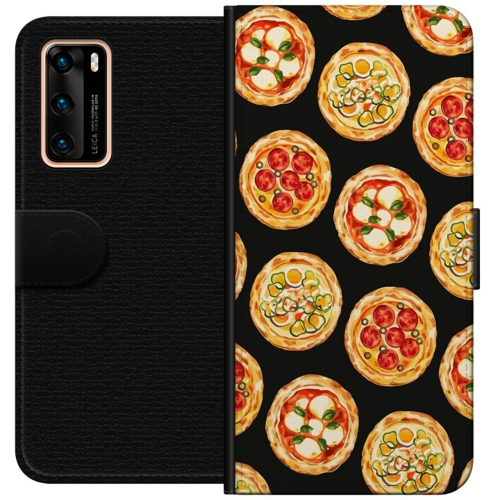 Lompakkokotelo Huawei P40-laitteelle, jossa on Pizza kuvio ryhmässä ÄLYPUHELIMET JA TABLETIT / Puhelimen suojakotelo / Huawei/Honori @ TP E-commerce Nordic AB (A53334)