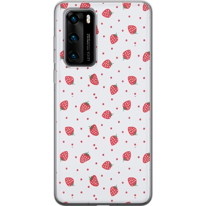 Kännykkäkuori Huawei P40-laitteelle, jossa on Mansikat kuvio ryhmässä ÄLYPUHELIMET JA TABLETIT / Puhelimen suojakotelo / Huawei/Honori @ TP E-commerce Nordic AB (A53365)