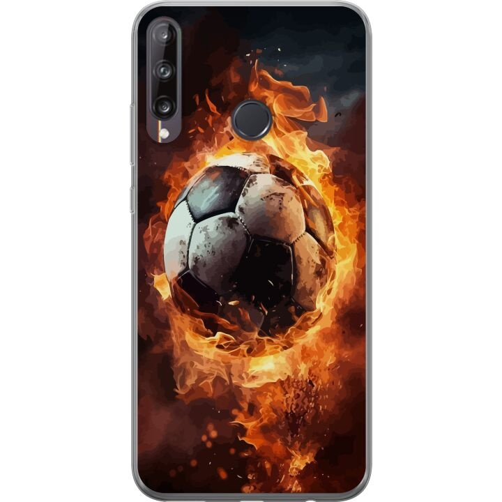 Kännykkäkuori Huawei P40 lite E-laitteelle, jossa on Jalkapallo kuvio ryhmässä ÄLYPUHELIMET JA TABLETIT / Puhelimen suojakotelo / Huawei/Honori @ TP E-commerce Nordic AB (A53504)