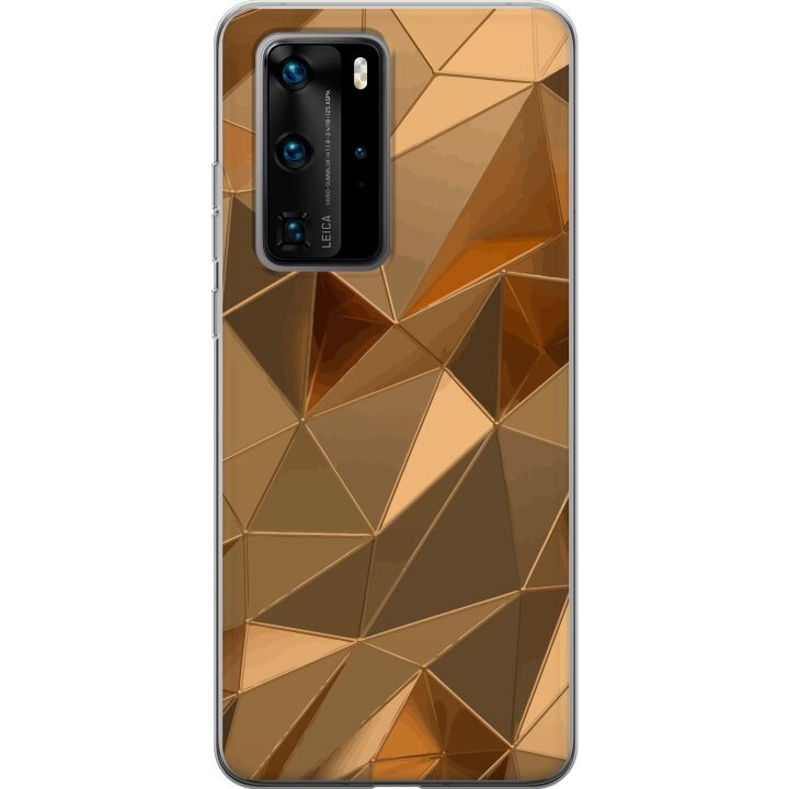 Kännykkäkuori Huawei P40 Pro-laitteelle, jossa on 3D Kulta kuvio ryhmässä ÄLYPUHELIMET JA TABLETIT / Puhelimen suojakotelo / Huawei/Honori @ TP E-commerce Nordic AB (A53561)