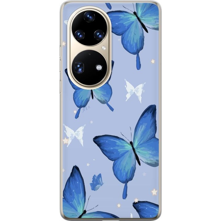 Kännykkäkuori Huawei P50 Pro-laitteelle, jossa on Sinisiä perhosia kuvio ryhmässä ÄLYPUHELIMET JA TABLETIT / Puhelimen suojakotelo / Huawei/Honori @ TP E-commerce Nordic AB (A53580)