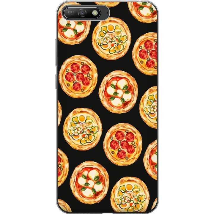 Kännykkäkuori Huawei Y6 (2018)-laitteelle, jossa on Pizza kuvio ryhmässä ÄLYPUHELIMET JA TABLETIT / Puhelimen suojakotelo / Huawei/Honori @ TP E-commerce Nordic AB (A53764)