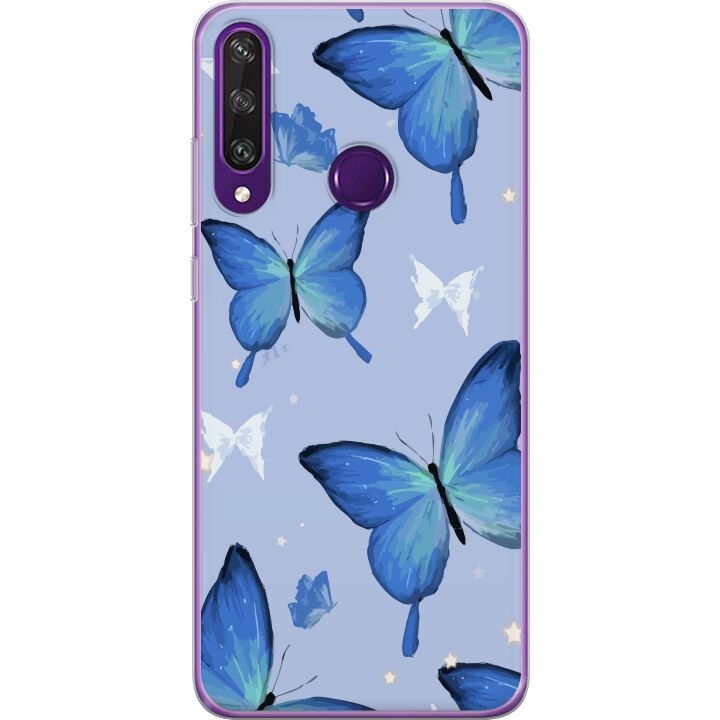 Kännykkäkuori Huawei Y6p-laitteelle, jossa on Sinisiä perhosia kuvio ryhmässä ÄLYPUHELIMET JA TABLETIT / Puhelimen suojakotelo / Huawei/Honori @ TP E-commerce Nordic AB (A53846)