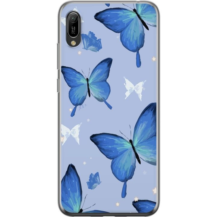 Kännykkäkuori Huawei Y6 Pro (2019)-laitteelle, jossa on Sinisiä perhosia kuvio ryhmässä ÄLYPUHELIMET JA TABLETIT / Puhelimen suojakotelo / Huawei/Honori @ TP E-commerce Nordic AB (A53872)