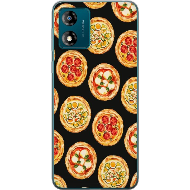 Kännykkäkuori Motorola Moto E13-laitteelle, jossa on Pizza kuvio ryhmässä ÄLYPUHELIMET JA TABLETIT / Puhelimen suojakotelo / Motorola @ TP E-commerce Nordic AB (A54003)