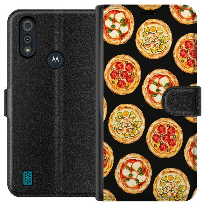 Lompakkokotelo Motorola Moto E6i-laitteelle, jossa on Pizza kuvio ryhmässä ÄLYPUHELIMET JA TABLETIT / Puhelimen suojakotelo / Motorola @ TP E-commerce Nordic AB (A54327)