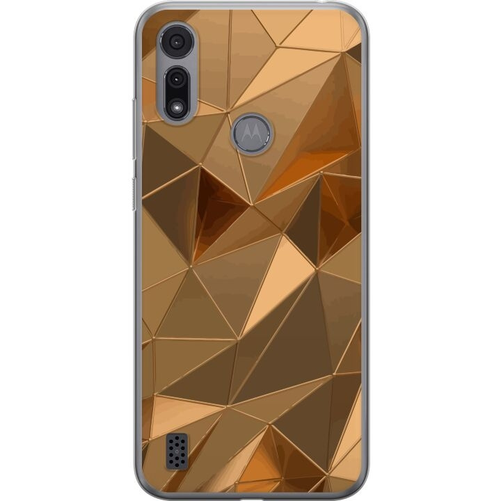 Kännykkäkuori Motorola Moto E6i-laitteelle, jossa on 3D Kulta kuvio ryhmässä ÄLYPUHELIMET JA TABLETIT / Puhelimen suojakotelo / Motorola @ TP E-commerce Nordic AB (A54365)