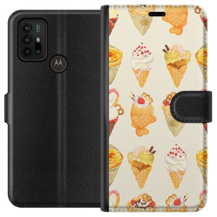 Lompakkokotelo Motorola Moto G30-laitteelle, jossa on Lasinen kuvio ryhmässä ÄLYPUHELIMET JA TABLETIT / Puhelimen suojakotelo / Motorola @ TP E-commerce Nordic AB (A54838)