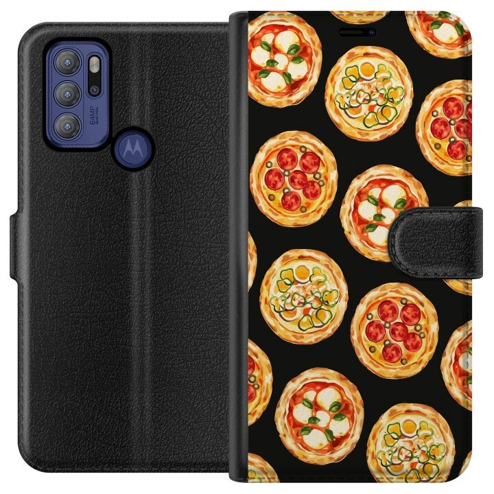 Lompakkokotelo Motorola Moto G60S-laitteelle, jossa on Pizza kuvio ryhmässä ÄLYPUHELIMET JA TABLETIT / Puhelimen suojakotelo / Motorola @ TP E-commerce Nordic AB (A55191)