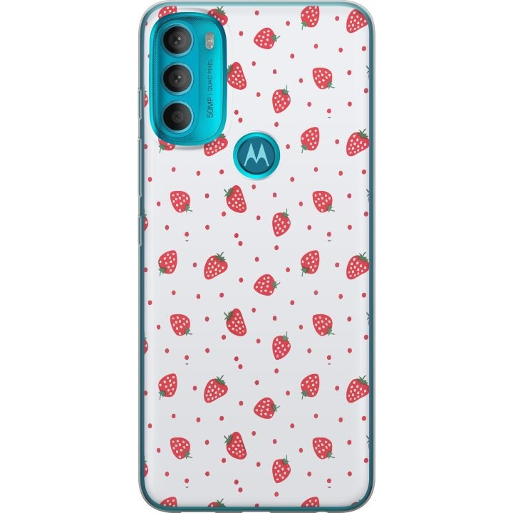 Kännykkäkuori Motorola Moto G71 5G-laitteelle, jossa on Mansikat kuvio ryhmässä ÄLYPUHELIMET JA TABLETIT / Puhelimen suojakotelo / Motorola @ TP E-commerce Nordic AB (A55303)