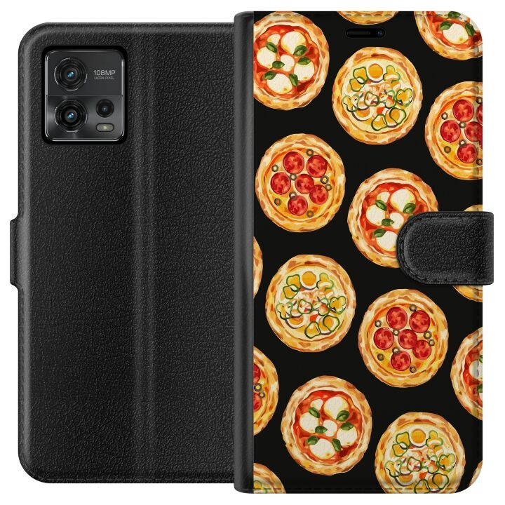 Lompakkokotelo Motorola Moto G72-laitteelle, jossa on Pizza kuvio ryhmässä ÄLYPUHELIMET JA TABLETIT / Puhelimen suojakotelo / Motorola @ TP E-commerce Nordic AB (A55326)