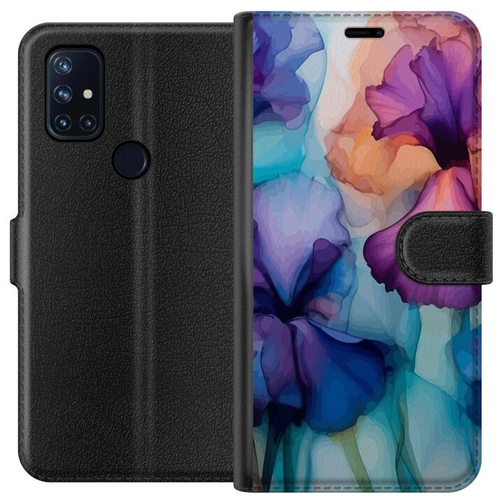 Lompakkokotelo OnePlus Nord N10 5G-laitteelle, jossa on Maagiset kukat kuvio ryhmässä ÄLYPUHELIMET JA TABLETIT / Puhelimen suojakotelo / OnePlus @ TP E-commerce Nordic AB (A57206)