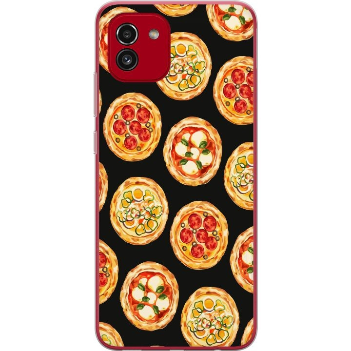 Kännykkäkuori Samsung Galaxy A03-laitteelle, jossa on Pizza kuvio ryhmässä ÄLYPUHELIMET JA TABLETIT / Puhelimen suojakotelo / Samsung @ TP E-commerce Nordic AB (A58242)