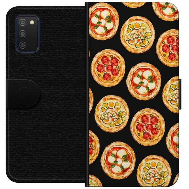 Lompakkokotelo Samsung Galaxy A03s-laitteelle, jossa on Pizza kuvio ryhmässä ÄLYPUHELIMET JA TABLETIT / Puhelimen suojakotelo / Samsung @ TP E-commerce Nordic AB (A58269)