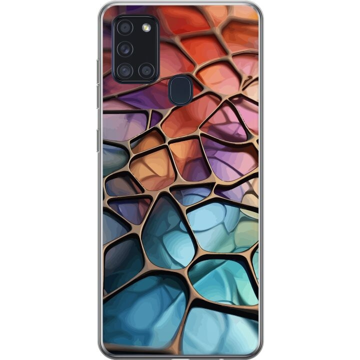 Kännykkäkuori Samsung Galaxy A21s-laitteelle, jossa on Metallikuviointi kuvio ryhmässä ÄLYPUHELIMET JA TABLETIT / Puhelimen suojakotelo / Samsung @ TP E-commerce Nordic AB (A58941)