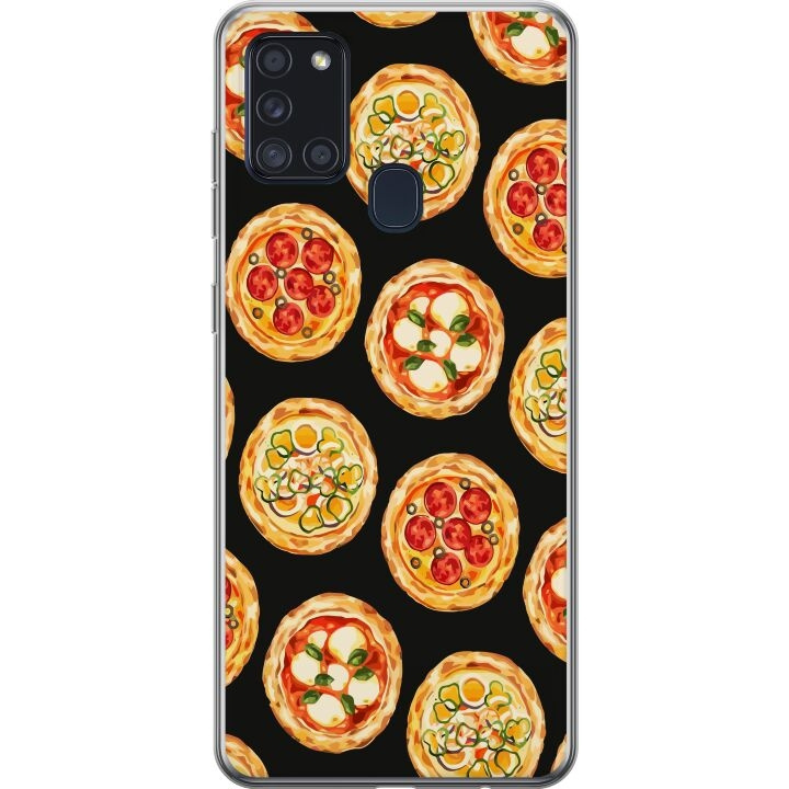 Kännykkäkuori Samsung Galaxy A21s-laitteelle, jossa on Pizza kuvio ryhmässä ÄLYPUHELIMET JA TABLETIT / Puhelimen suojakotelo / Samsung @ TP E-commerce Nordic AB (A58944)