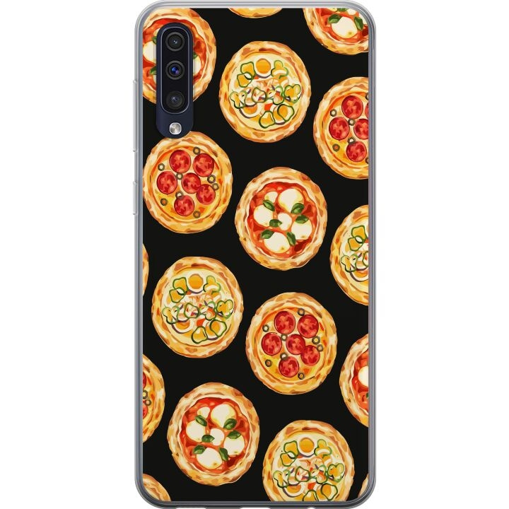 Kännykkäkuori Samsung Galaxy A50-laitteelle, jossa on Pizza kuvio ryhmässä ÄLYPUHELIMET JA TABLETIT / Puhelimen suojakotelo / Samsung @ TP E-commerce Nordic AB (A59646)