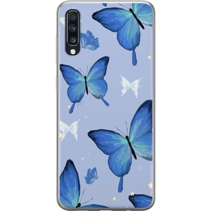 Kännykkäkuori Samsung Galaxy A70-laitteelle, jossa on Sinisiä perhosia kuvio ryhmässä ÄLYPUHELIMET JA TABLETIT / Puhelimen suojakotelo / Samsung @ TP E-commerce Nordic AB (A60027)