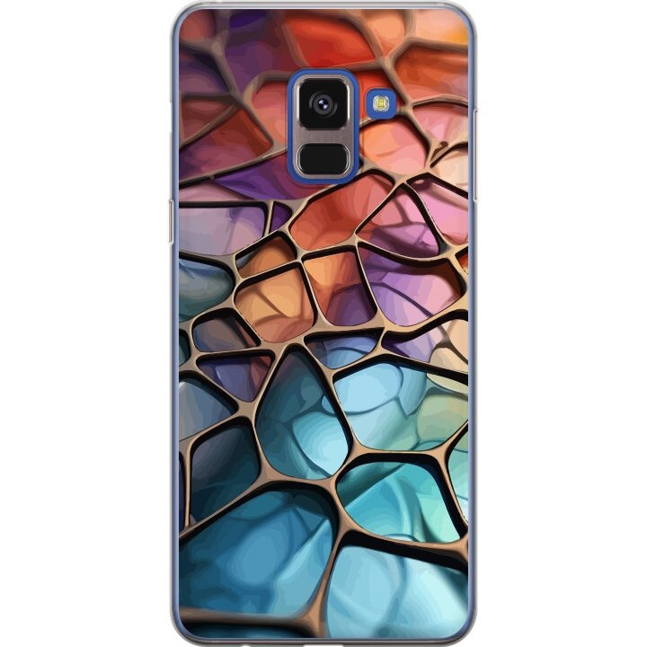 Kännykkäkuori Samsung Galaxy A8 (2018)-laitteelle, jossa on Metallikuviointi kuvio ryhmässä ÄLYPUHELIMET JA TABLETIT / Puhelimen suojakotelo / Samsung @ TP E-commerce Nordic AB (A60318)