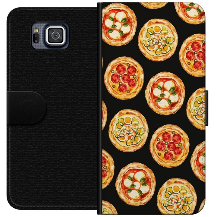 Lompakkokotelo Samsung Galaxy Alpha-laitteelle, jossa on Pizza kuvio ryhmässä ÄLYPUHELIMET JA TABLETIT / Puhelimen suojakotelo / Samsung @ TP E-commerce Nordic AB (A60348)