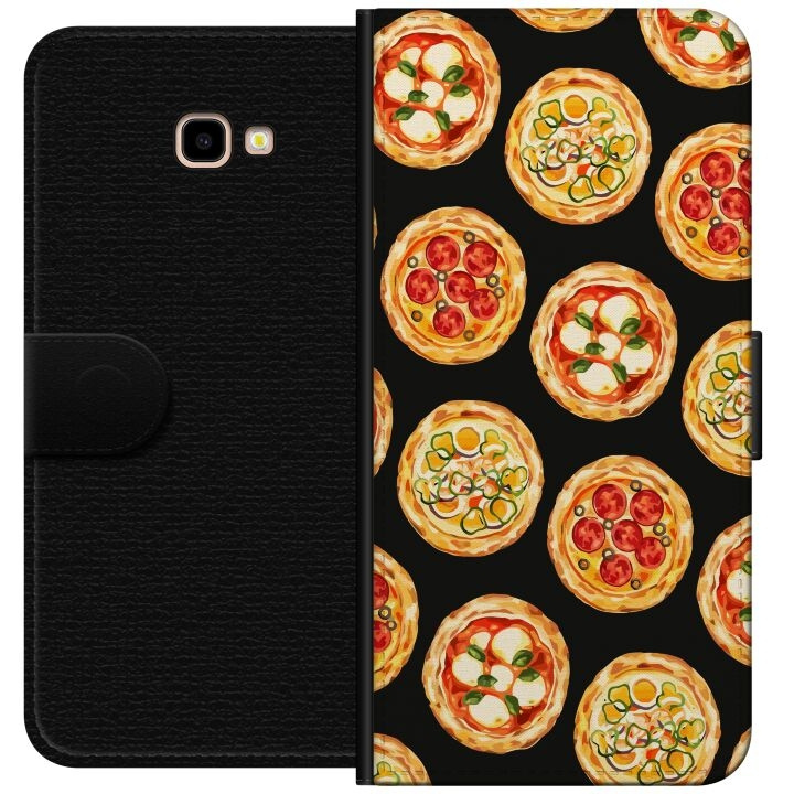 Lompakkokotelo Samsung Galaxy J4+-laitteelle, jossa on Pizza kuvio ryhmässä ÄLYPUHELIMET JA TABLETIT / Puhelimen suojakotelo / Samsung @ TP E-commerce Nordic AB (A60402)