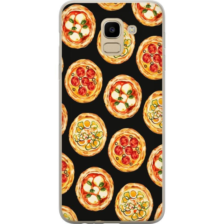 Kännykkäkuori Samsung Galaxy J6-laitteelle, jossa on Pizza kuvio ryhmässä ÄLYPUHELIMET JA TABLETIT / Puhelimen suojakotelo / Samsung @ TP E-commerce Nordic AB (A60483)