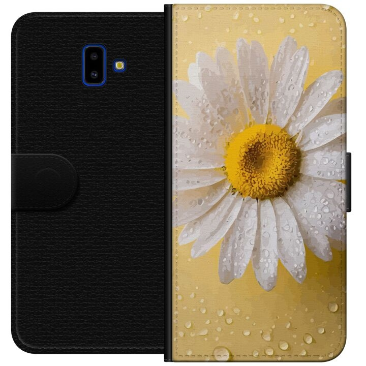 Lompakkokotelo Samsung Galaxy J6+-laitteelle, jossa on Posliinikukka kuvio ryhmässä ÄLYPUHELIMET JA TABLETIT / Puhelimen suojakotelo / Samsung @ TP E-commerce Nordic AB (A60497)