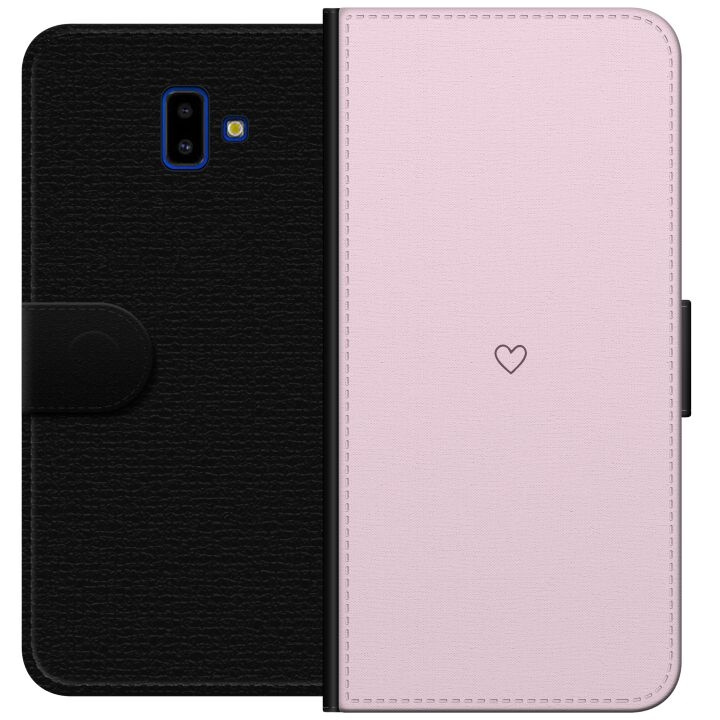 Lompakkokotelo Samsung Galaxy J6+-laitteelle, jossa on Sydän kuvio ryhmässä ÄLYPUHELIMET JA TABLETIT / Puhelimen suojakotelo / Samsung @ TP E-commerce Nordic AB (A60516)