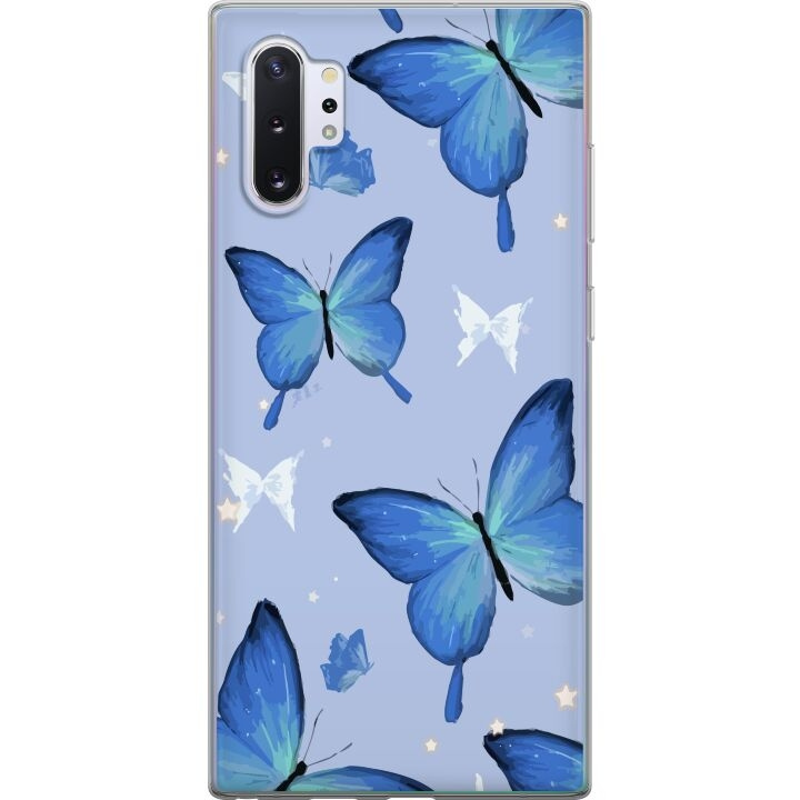 Kännykkäkuori Samsung Galaxy Note10+-laitteelle, jossa on Sinisiä perhosia kuvio ryhmässä ÄLYPUHELIMET JA TABLETIT / Puhelimen suojakotelo / Samsung @ TP E-commerce Nordic AB (A60621)