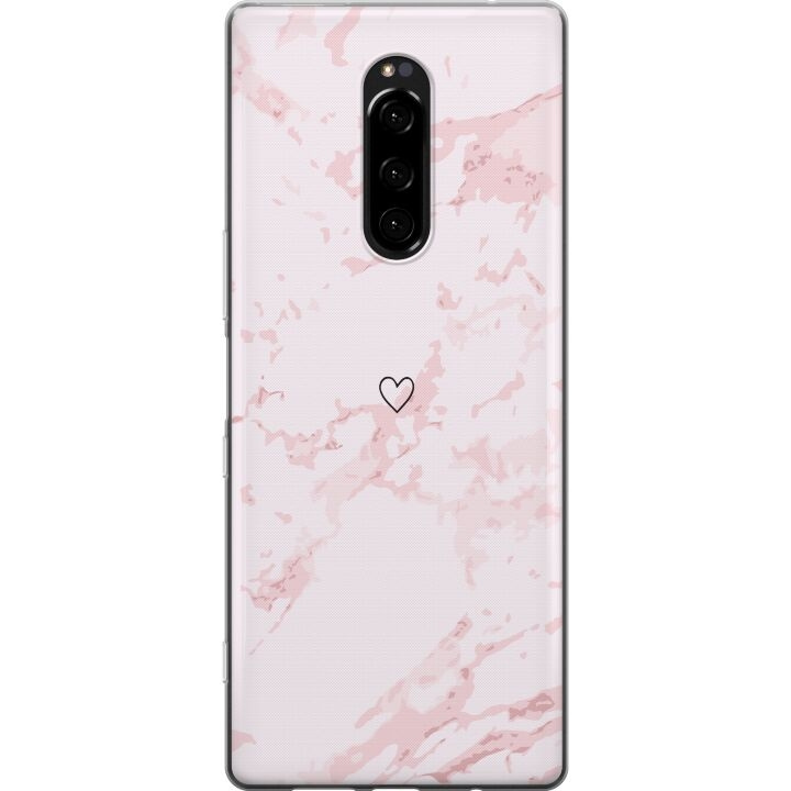 Kännykkäkuori Sony Xperia 1-laitteelle, jossa on Roosa Sydän kuvio ryhmässä ÄLYPUHELIMET JA TABLETIT / Puhelimen suojakotelo / Sony @ TP E-commerce Nordic AB (A60817)