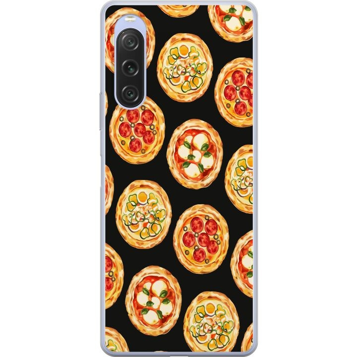 Kännykkäkuori Sony Xperia 10 V-laitteelle, jossa on Pizza kuvio ryhmässä ÄLYPUHELIMET JA TABLETIT / Puhelimen suojakotelo / Sony @ TP E-commerce Nordic AB (A61077)